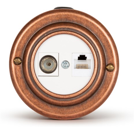 Розетка информационная RJ45+TV (CAT.5E), белая, Старая Медь VINTAGE-BRASS 40401-3