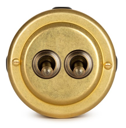 Переключатель (проходной) ретро тумблерый 2 кл. "GOLD" VINTAGE-BRASS 30402-6