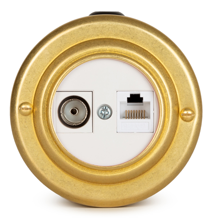 Розетка информационная RJ45+TV (CAT.5E), белая, Gold VINTAGE-BRASS 40401-6