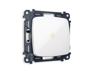 MO102010 Комплект механизма 1-кл выключателя с подсветкой 3200K OMEGA Белый глянец QUANT (OP1020, VM101, G11Y), AMBRELLA VOLT, MO102010 - фото 107282