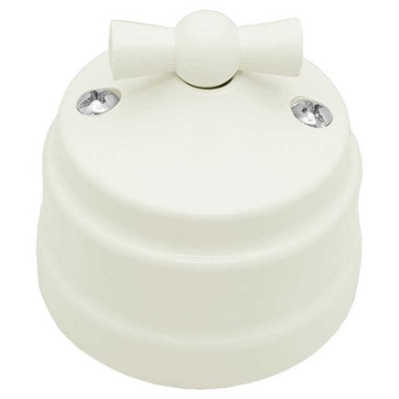 Ретро выключатель поворотный 1-клавишный, пластик, бежевый, Bylectrica  А6 10-2296 бежевый