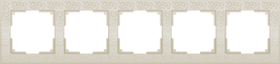 Рамка на 5 постов (слоновая кость) WL05-Frame-05-ivory - фото 16326