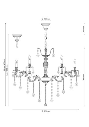 Подвесная люстра Lucia Tucci BARLETTA 122.12.6 antique - фото 38234