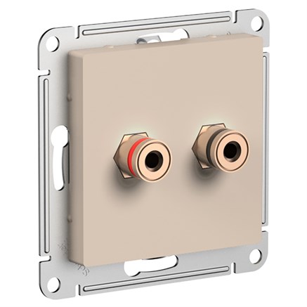 Песочный Аудиорозетка двойная Systeme Electric AtlasDesign ATN001287 - фото 74759