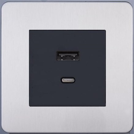 Розетка USB/C внутр. монтажа Merida (никель) - фото 88043
