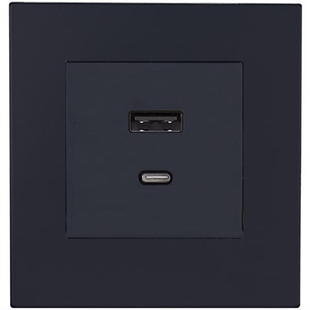 Розетка USB/C внутр. монтажа Bilbao (черная) - фото 88109