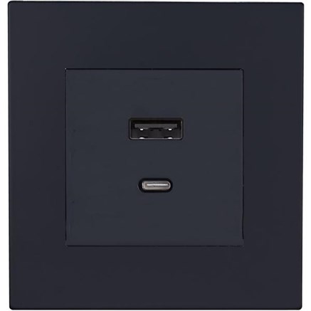 Розетка USB/C внутр. монтажа Castilla (черная) - фото 88123