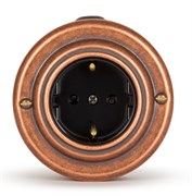 Розетка ретро с з/к и шторками, черная, Старая Медь VINTAGE-BRASS 20105-3