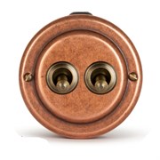 Переключатель (проходной) ретро тумблерый 2 кл. "Старая Медь" VINTAGE-BRASS 30402-3