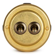 Переключатель (проходной) ретро тумблерый 2 кл. "GOLD" VINTAGE-BRASS 30402-6