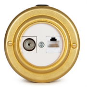 Розетка информационная RJ45+TV (CAT.5E), белая, Gold VINTAGE-BRASS 40401-6