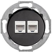 Розетка комп. двойная 2хRJ-45 cat.5e, Чёрный, серия Vintage, LK Studio 886208-1