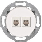 Розетка комп. двойная 2хRJ-45 cat.5e, Белый, серия Vintage, LK Studio 886204-1