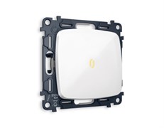 MO102010 Комплект механизма 1-кл выключателя с подсветкой 3200K OMEGA Белый глянец QUANT (OP1020, VM101, G11Y), AMBRELLA VOLT, MO102010