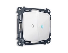MO104020 Комплект механизма 2-кл выключателя с подсветкой 10000K OMEGA Белый глянец QUANT (OP1040, VM115, G17B), AMBRELLA VOLT, MO104020