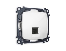 MO112010 Комплект механизма компьютерной розетки OMEGA Белый глянец RJ-45(8P8C) CAT6 с шторкой QUANT (OP1120, VM188), AMBRELLA VOLT, MO112010