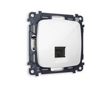 MO112030 Комплект механизма телефонной розетки OMEGA Белый глянец RJ-11(4P4C) с шторкой QUANT (OP1120, VM190), AMBRELLA VOLT, MO112030