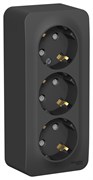 Systeme Electric Blanca наруж Антрацит Розетка 3-ая с/з со шторками 16А, 250В, изолир. пластина, BLNRA011316