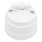 Ретро выключатель поворотный 1-клавишный, пластик, белый, Bylectrica А6 10-2296