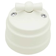 Ретро выключатель поворотный 2-клавишный, пластик, бежевый, Bylectrica А5 10-2292 бежевый