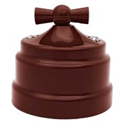 Ретро выключатель поворотный 1-клавишный, пластик, коричневый, Bylectrica А6 10-2296 коричневый