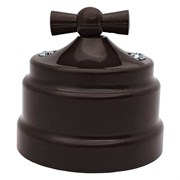 Ретро выключатель поворотный 2х-клавишный, пластик, шоколад, Bylectrica А5 10-2292 шоколад