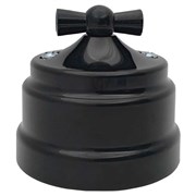 Ретро выключатель поворотный 1-клавишный, пластик, черный, Bylectrica А6 10-2296 черный