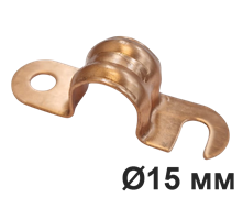 Крепеж двухсторонний для труб D15, Медь натуральная