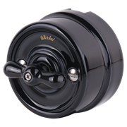 Переключатель одноклавишный  (черный) Ретро Werkel W5612008