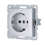 Розетка Серебро с з/к с защитными шторками LK60 LK STUDIO 863203