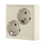 Розетка двойная Бежевая с з/к с защитными шторками LK60 LK STUDIO 863501