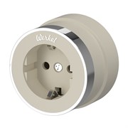 Розетка с заземлением Werkel (слоновая кость матовый/хром) W5871055