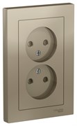 Шампань Розетка б/з двойная, со шторками,16А, в сборе Systeme Electric AtlasDesign ATN000522