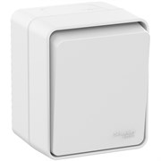 Profi54 Наруж Белый Выключатель 1-клавишный 10 АХ IP54 Systeme Electric AtlasDesign ATN540111