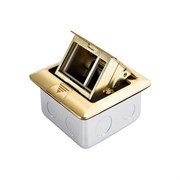 Люк встраиваемый на 1,5 поста (45х45мм) с коробкой, (латунь), IP44 Экопласт LUK/1,5BR44