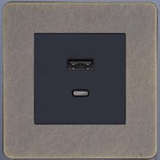 Розетка USB/C внутр. монтажа Leon (антик)