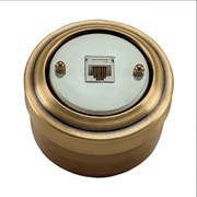 Ретро розетка компьютерная RJ45, Cat.5E, Бронза, VINTAGE Metal М1-27-21wt