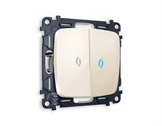 MO304040 Комплект механизма 2-кл проходного выключателя с подсветкой 10000K OMEGA Бежевый глянец QUANT (OP3040, VM120, G29B), AMBRELLA VOLT, MO304040