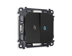 MO804040 Комплект механизма 2-кл проходного выключателя с подсветкой 10000K OMEGA Черный матовый QUANT (OP8040, VM120, G29B), AMBRELLA VOLT, MO804040