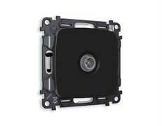 MO813030 Комплект механизма TV розетки проходной OMEGA Черный матовый 5-1000 MHz 4dB QUANT (OP8130, VM211), AMBRELLA VOLT, MO813030