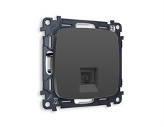 MO912010 Комплект механизма компьютерной розетки OMEGA Графит мягкое касание RJ-45(8P8C) CAT6 с шторкой QUANT (OP9120, VM188), AMBRELLA VOLT, MO912010