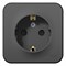 Systeme Electric Blanca наруж Антрацит Розетка с/з со шторками 16А, 250В, изолир. пластина, BLNRA011116 - фото 109577