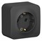 Systeme Electric Blanca наруж Антрацит Розетка с/з со шторками 16А, 250В, изолир. пластина, BLNRA011116 - фото 109578