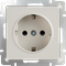 Розетка с заземлением и шторками (слоновая кость) W1171103 - фото 16794