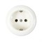 Розетка ретро фарфоровая с заземляющим контактом, белый, МезонинЪ, GE70301-01K - фото 17084