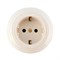 Розетка ретро керамическая с заземлением белая, Leanza Bianco РБЗ - фото 17573