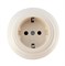 Розетка ретро керамическая с заземлением белая, Leanza Bianco РБЗ - фото 17594