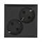 Розетка двойная с з/к с защитными шторками (черная) LK80 LK STUDIO 843508