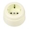 Ретро розетка пластиковая, слоновая кость, Вектор, Interior Electric SCIE/W-02-пл