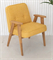 Кресло винтажное ретро, каркас светлое/темное дерево, цвет желтый КР000Ж - фото 45191